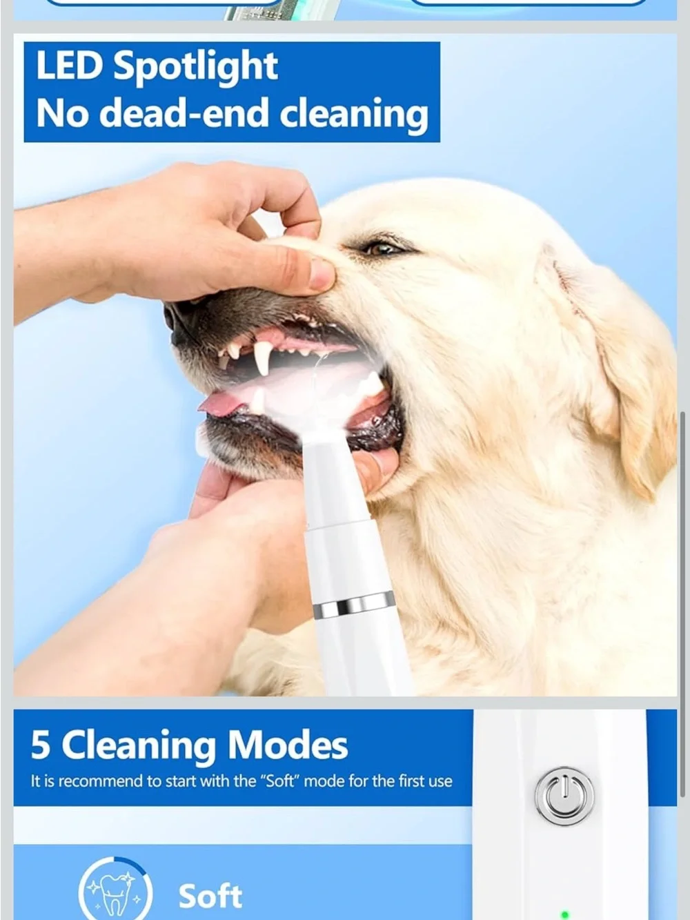 Ni-SHEN Dog Plaque Remover for Teeth，Pet Ultrasonic Tooth Cleaner